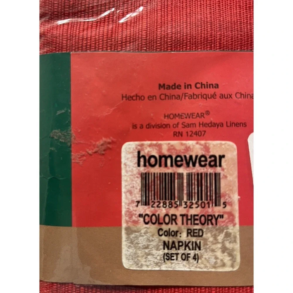 3 packs of NWT Prescott Solid & Holiday Homewear RED Napkins (Set of 4 each)